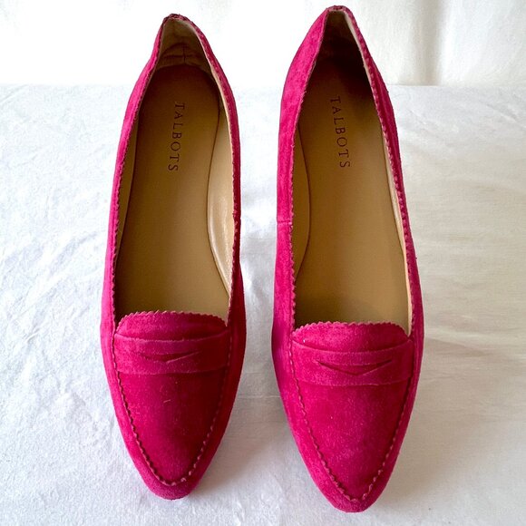 Talbots Francesca Keeper Driving Magenta Pink Suede Leather Loafers, Sz 8.5 LN! - Picture 3 of 15